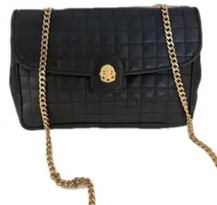 CELINE トリオンフ キルティングレザーチェーンショルダーバッグ