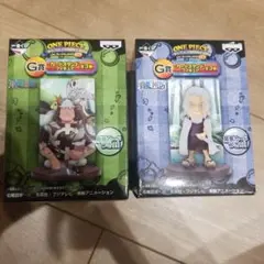 ONE PIECE G賞 カードスタンドフィギュア　くま　レイリー　 2体セット