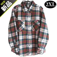 新品 WEIV LOS ANGELES【2XL】フランネルシャツ 西海岸 緑黄白
