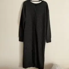 nano グレーロングニットワンピース　カーディガン