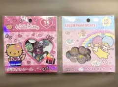 おはじきクリスタルシール　2つセット ⭐︎日焼けキティ•キキララ