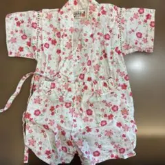 花柄 ベビー甚平 80