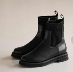 ストレッチショートブーツ　新品　黒M　green label relaxing