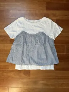 studio ＣＬＩＰ　トップス　Ｌサイズ ホワイト✖︎ストライプ