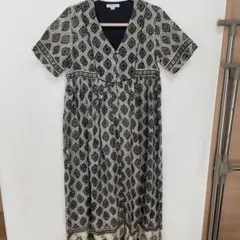 FREAK'S STORE ボヘミアン柄 半袖ロングワンピース