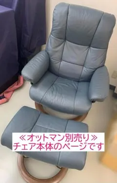 【チェア本体】リクライニングチェア エコーネス オットマン付き 本革
