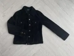 【最終価格】Mサイズ　長袖ジャケット　アウター　羽織り　ベロア　ポケットあり　黒