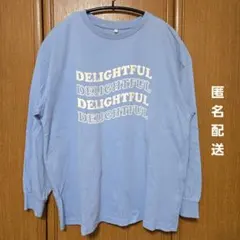 GIRLS ビッググラフィックT 長袖Tシャツ ロンT L 160 ブルー 水色