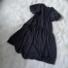 【美品】apres jour mignon ドロスト袖ボリュームワンピース 黒S