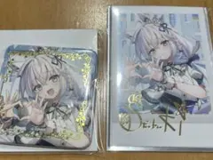 ホロライブ 白上フブキ チェキ風 ブロマイドカード スクエア缶バッジ