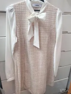 DHOLIC ツイード ワンピース ピンク