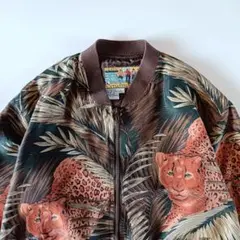 80s ATLANTIC BEACH ヒョウ アニマル シルクブルゾン