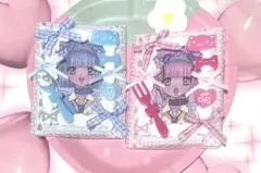 トレカケース 硬質ケース ホイップデコ B8 ピンク 水色 ネコ 推し活