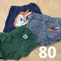 ドキンちゃんパンツ　ストライプパンツ bebe 3点セット 80cm