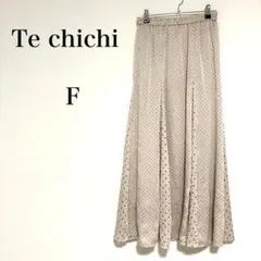 テチチ フレアロングスカート ドット柄 さらり生地 フェミニン きれいめ【F】