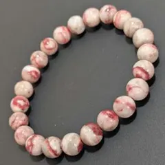 天然石 シナバー イン クォーツ ブレスレット 8.2mm玉 内径 16cm