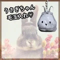 立ち耳 メモリアルボトル うさぎ キーホルダー ストラップ ペット うさぎ毛収納