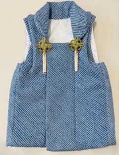 七五三　総絞り　被布　青