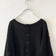 【ジャーナルスタンダード】2wayヘンリーネックリブカットソーブラック