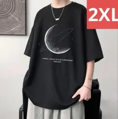 Tシャツ(ブラック/2XLサイズ）半袖トップス月春秋シンプル英字プリント洋服09