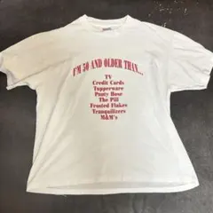 70s-80s HUSKEE MILLS Tシャツ 白 3段フロッキー - メルカリ