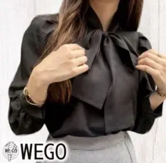 WEGO ボウタイブラウス 長袖 リボン ブラック 黒 長袖のサムネイル