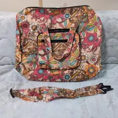 【最終値下げ】カラフル花柄ボストンバッグ　旅行