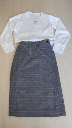 【新品/タグ付き】グレンチェック ナロースカート