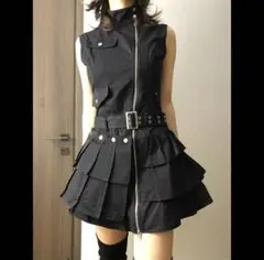 ブラックヴィンテージ風スカートセットアップ 古着