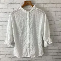 4.7 t208 クラシカルエルフ ブラウス L 長袖 コットン 総柄 花柄