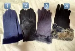 ブラック ファー手袋4️⃣