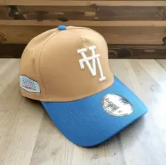 海外限定 逆ロゴLA ロイヤルブルー×ベージュ New Era スナップバック