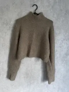 ZARA ベージュ タートルネックニット クロップド丈