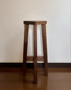 ウォールナット無垢材 ハンドメイド ハイスツール【一点物】のサムネイル