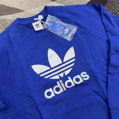 ★新品★アディダスオリジナルス　ロゴ　青　白　スウェット　春物