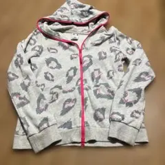 X-girl グレー レオパード柄 パーカー サイズ1