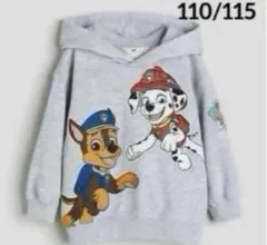 ☆新品☆H&Mパウパトロールプリントスウェットパーカ　トレーナー110/115③