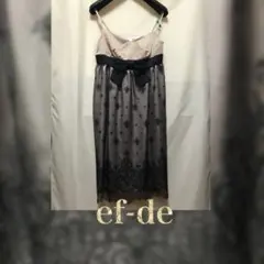 ef-de ウエストリボン　レース　キャミワンピース　膝丈　オケージョン　S
