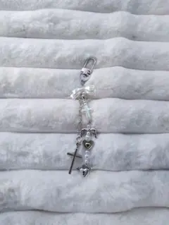 シルバー クロス ハート チャーム