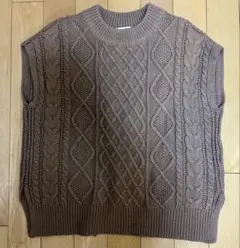 INGNI ケーブル編み ニットベスト ブラウン