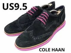 良品COLE HAAN 黒スエード ウィングチップドレスシューズ us9.5本革