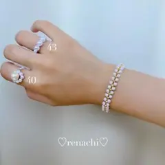 韓国アクセサリー　ビーズアクセサリー　ブレスレット　リング