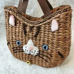 ROOTOTE 猫モチーフ かごトート ナチュラル