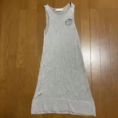 美品！銀糸でキラキラ！ZARA ザラ タンクトップひざ丈タイトニットワンピース