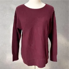 【イッツインターナショナル】カットソー/赤紫/クールネック/カシミヤ混のサムネイル