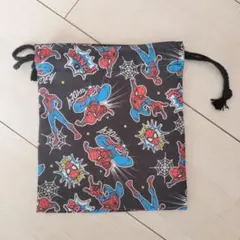 新品未使用☆スパイダーマン　巾着①　MARVEL好きに☆のサムネイル