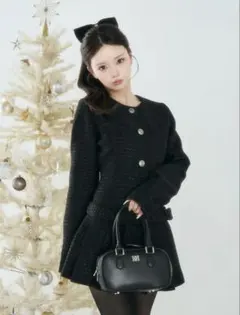 Darich ボックスプリーツツイードミニワンピース