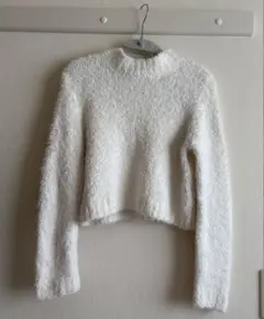 H&M ハイネック長袖ニット ホワイト/白 M