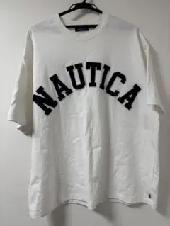 NAUTICA ロゴ刺繍 Tシャツ ホワイト XL