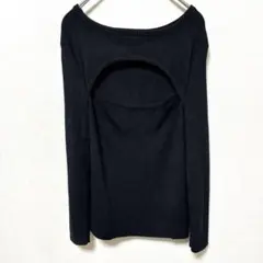 エクスプレス カットアウト クルーネック 長袖 M 黒 レーヨン 伸縮 デートのサムネイル